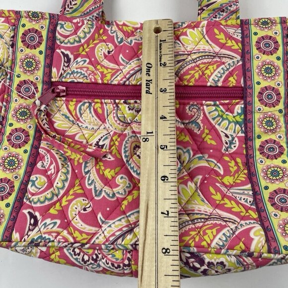 Maggi B Quilted French Country M Paisley Tote Bag Medium 10”x8”x3” Fuchsia Fizz - Picture 4 of 11